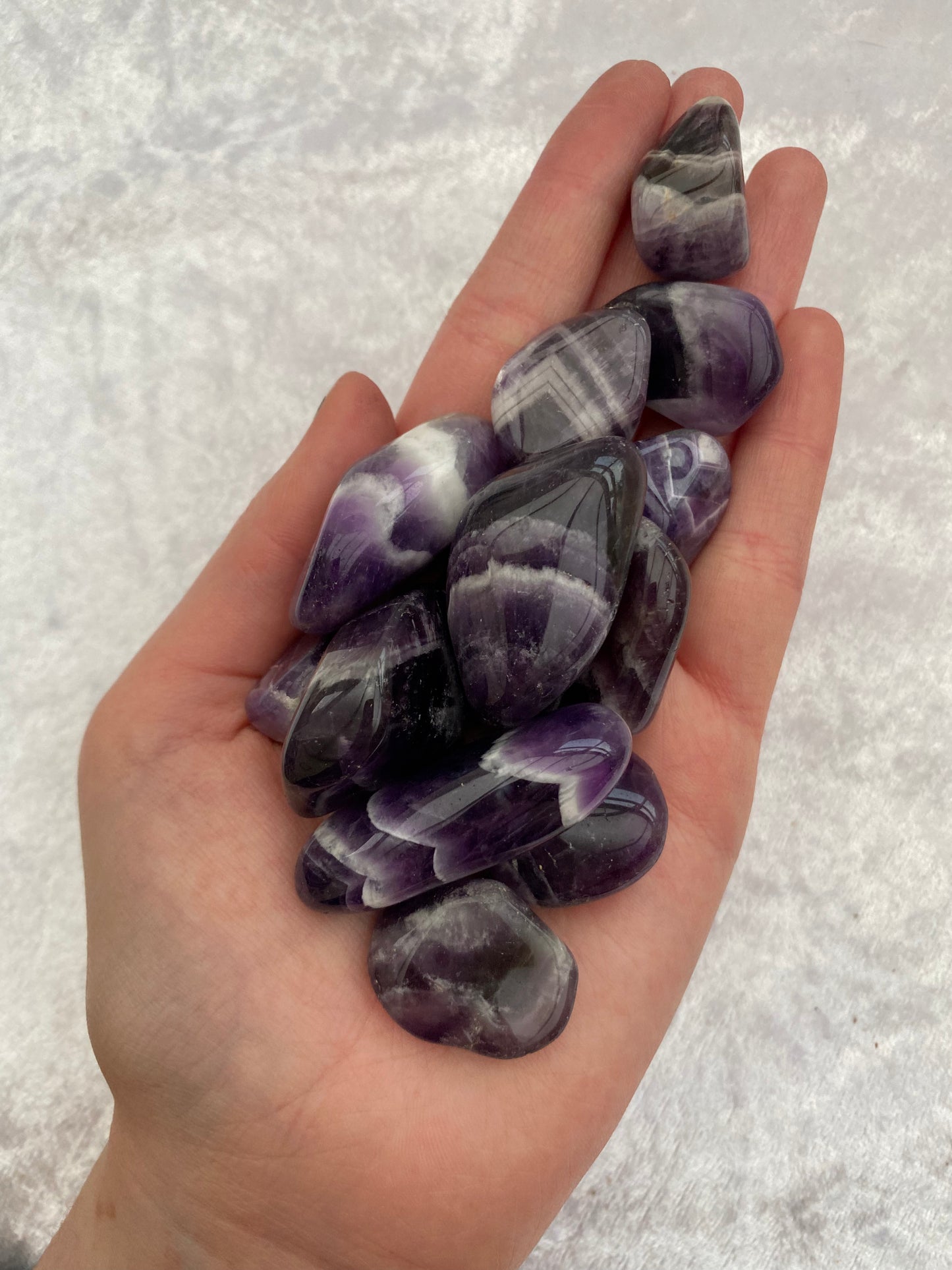 Chevron Amethyst tumblestones