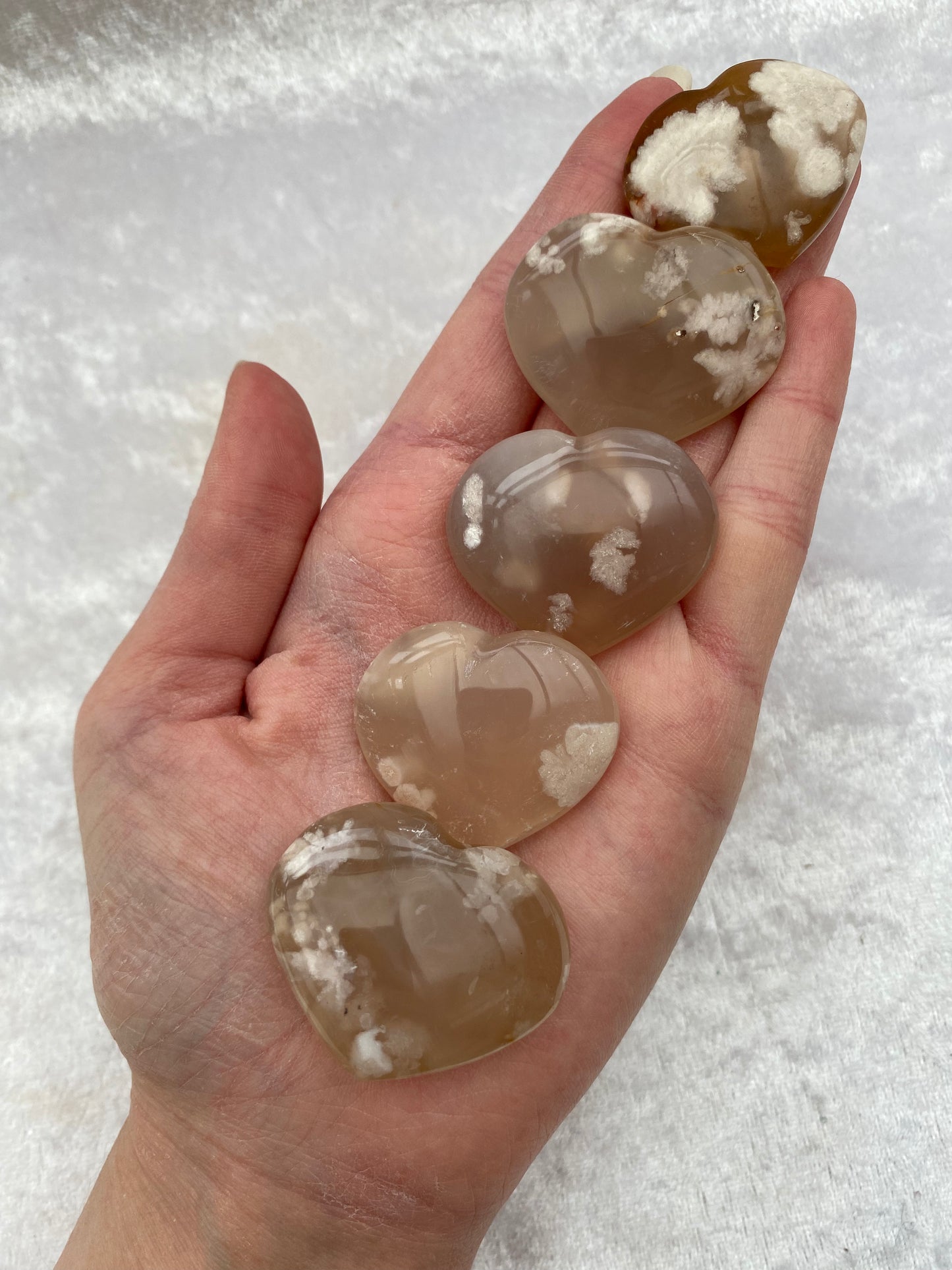 Blossom Agate hearts