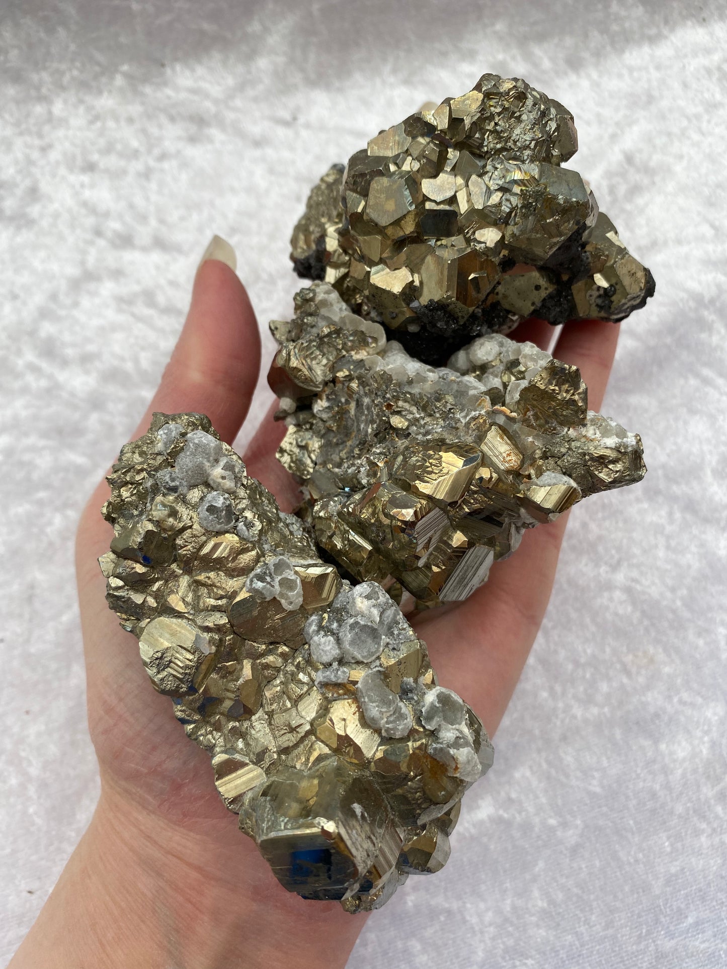 Natural Pyrite clusters