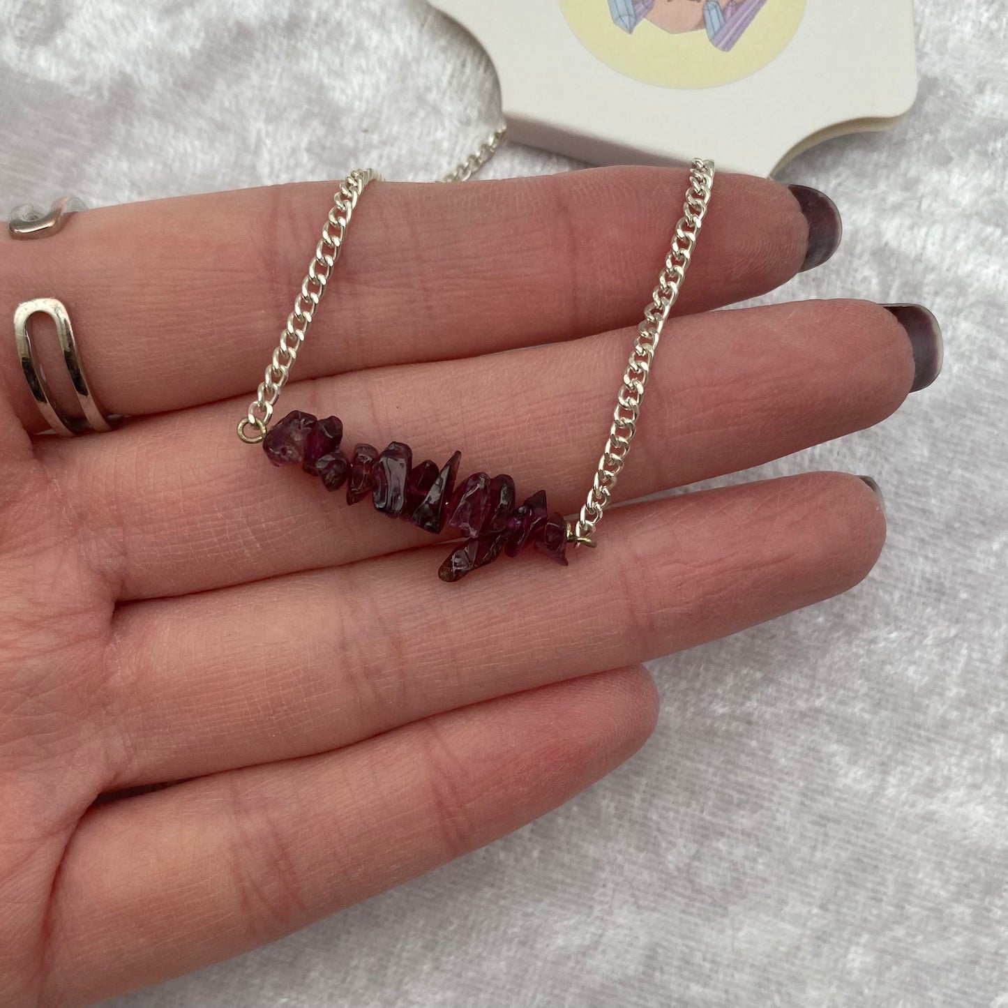 Garnet chipstone chain bracelet