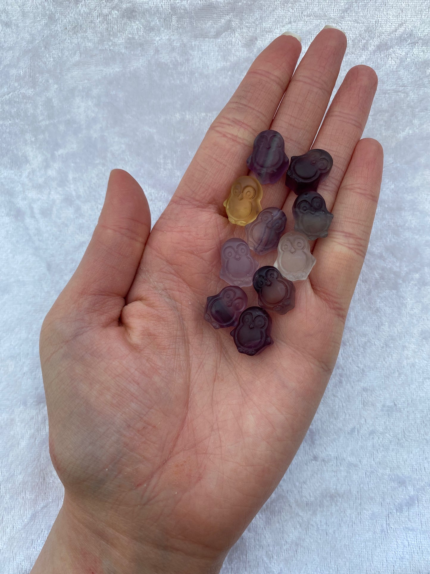 Mini Rainbow Fluorite penguins