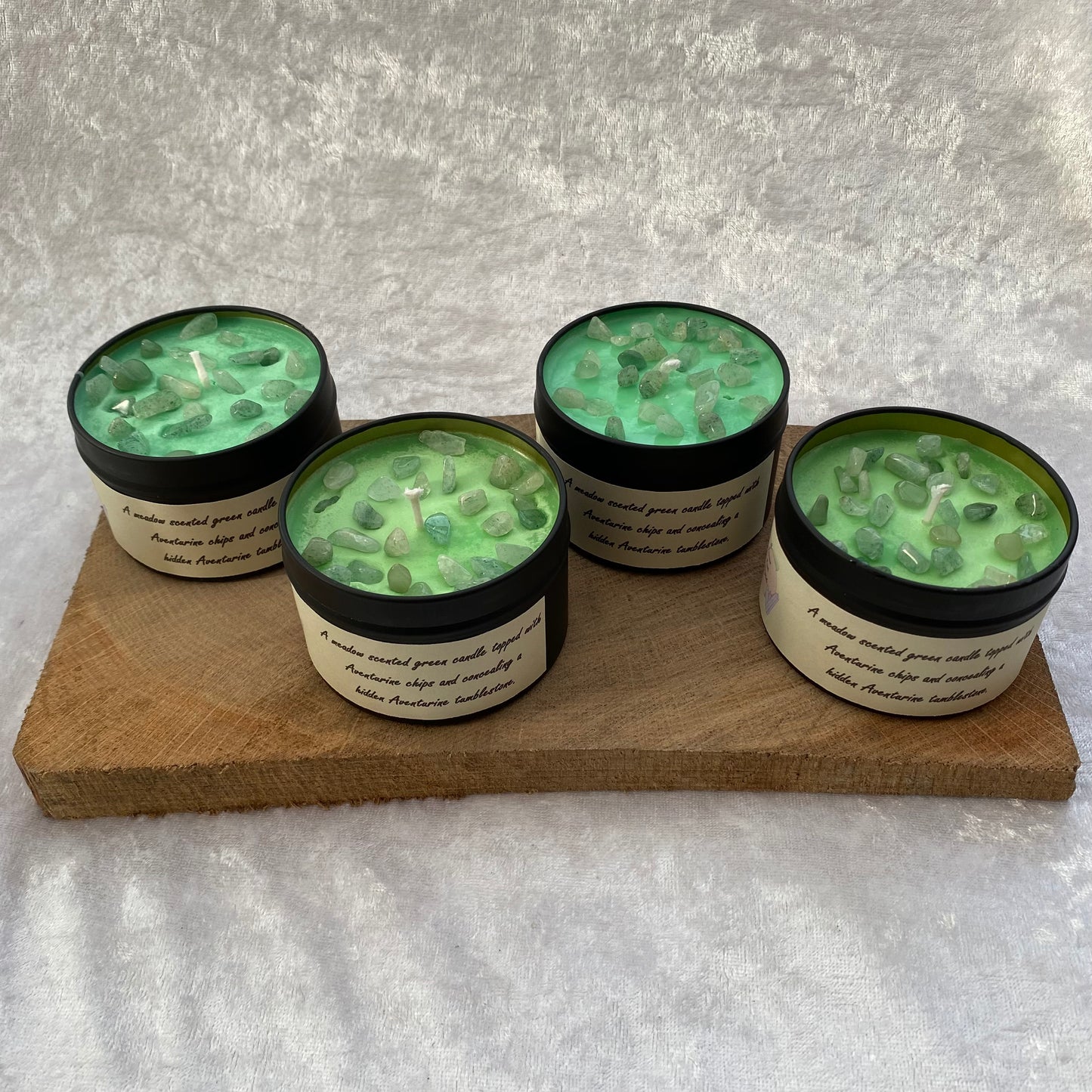 Meadow scented Green Aventurine candles