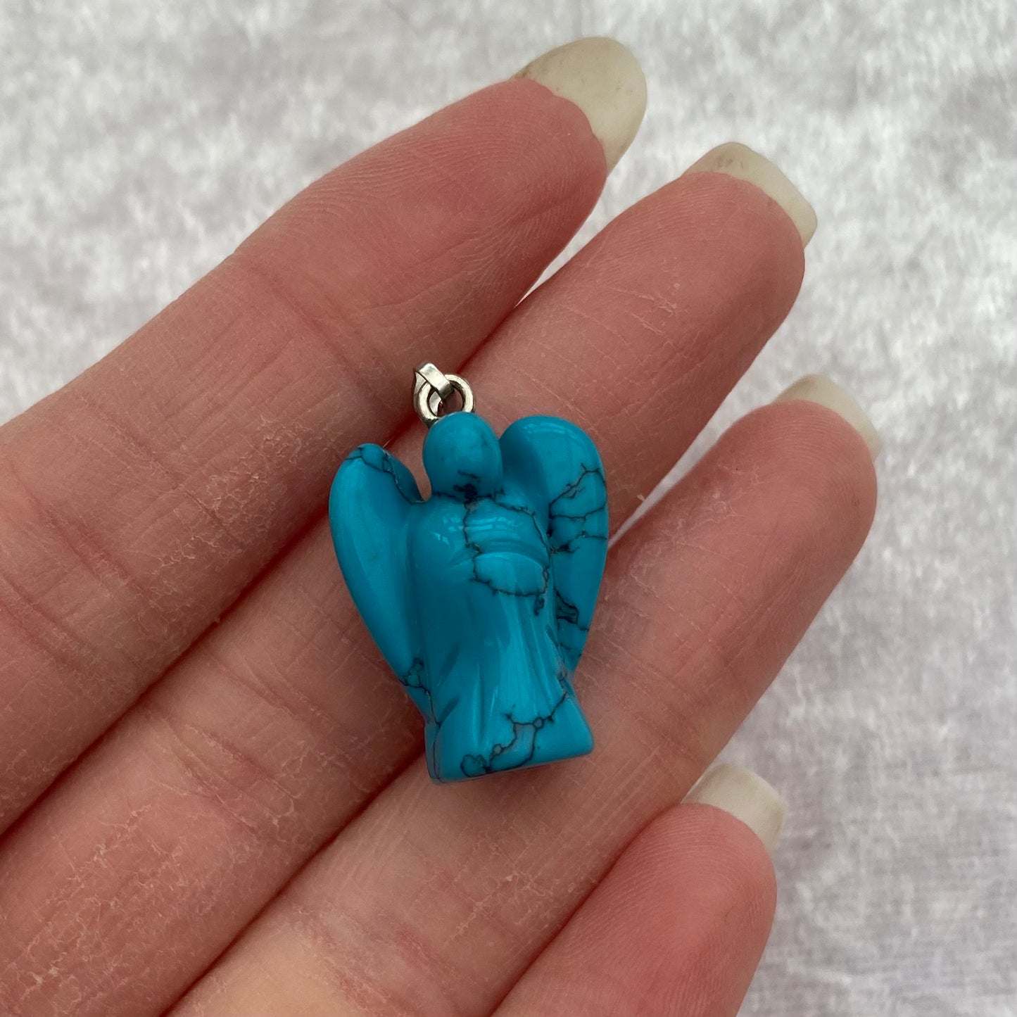 Mini Blue Howlite Angel pendant