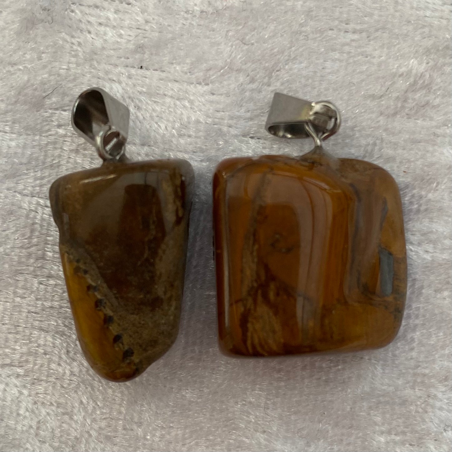 Tigers Eye tumblestone pendants