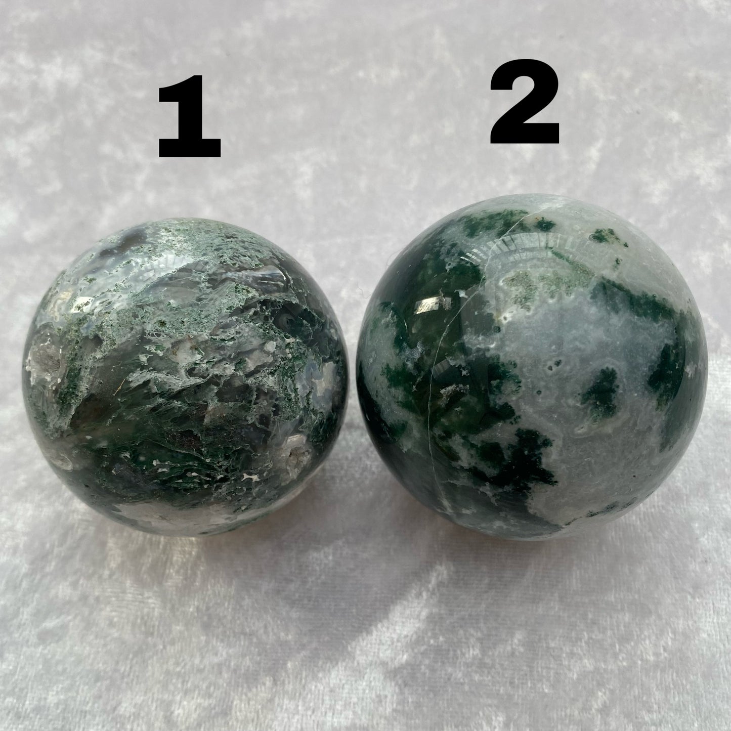Moss Agate spheres