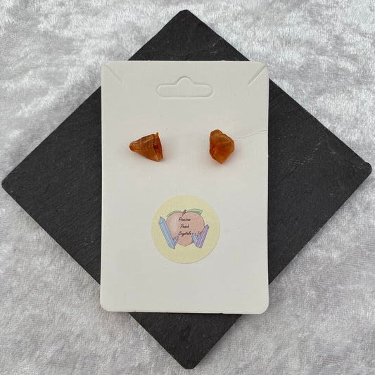 Carnelian crystal stud earrings