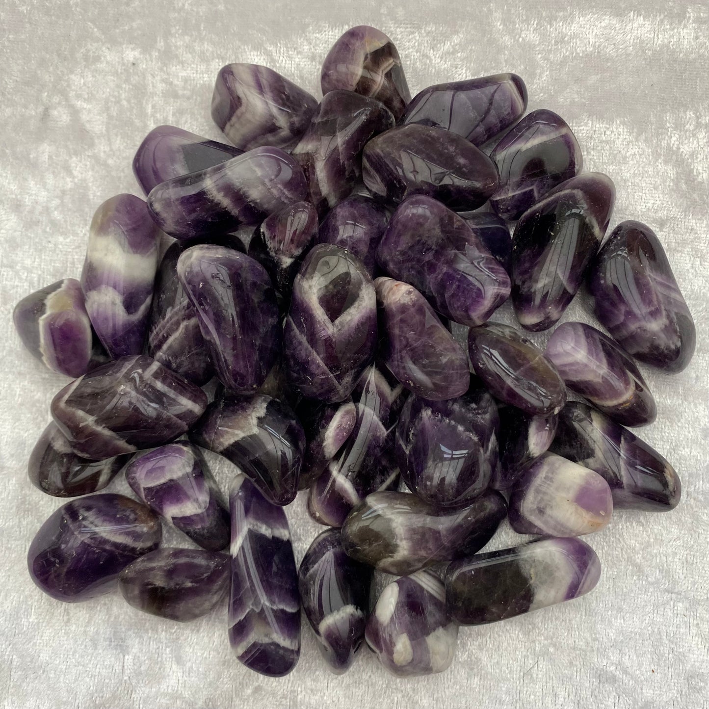 Chevron Amethyst tumblestones