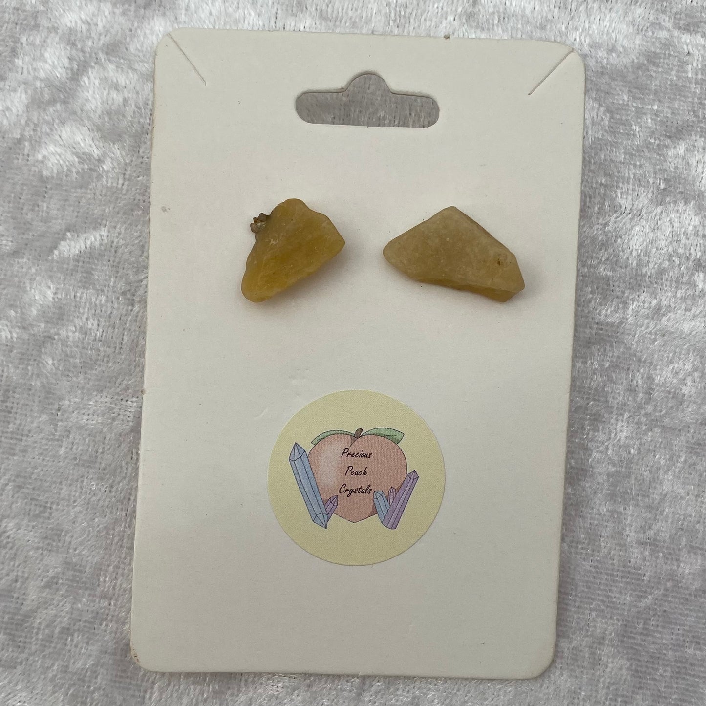 Yellow Aventurine crystal stud earrings