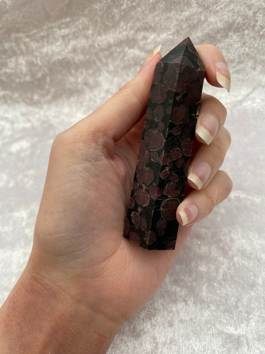 Garnet in Astrophyllite Tower