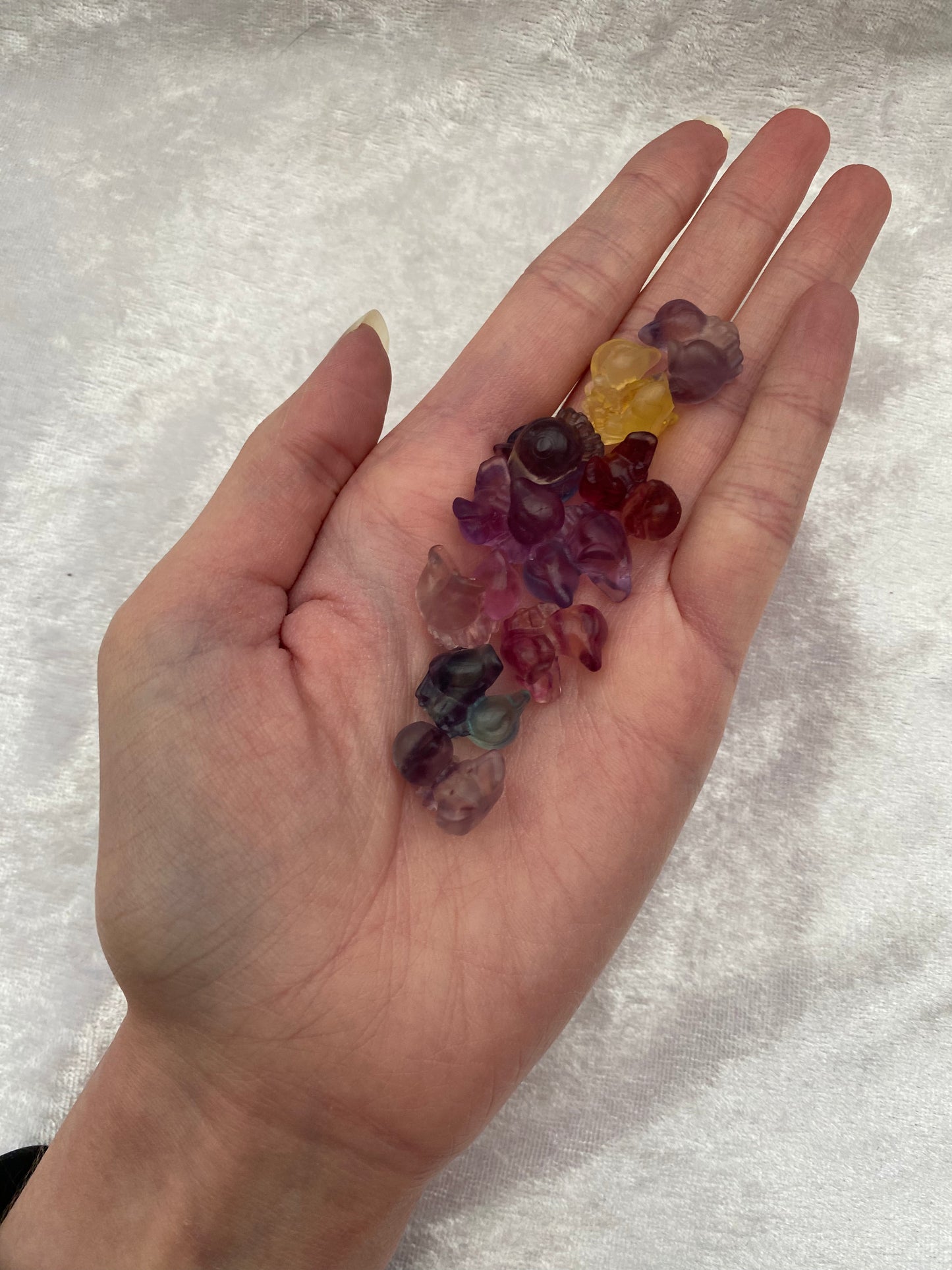 Mini Rainbow Fluorite Pokémon Cyndaquil carvings