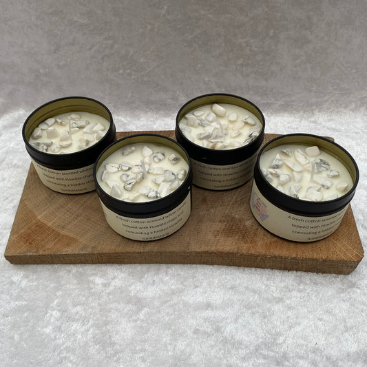 Fresh Cotton scented White Howlite candles