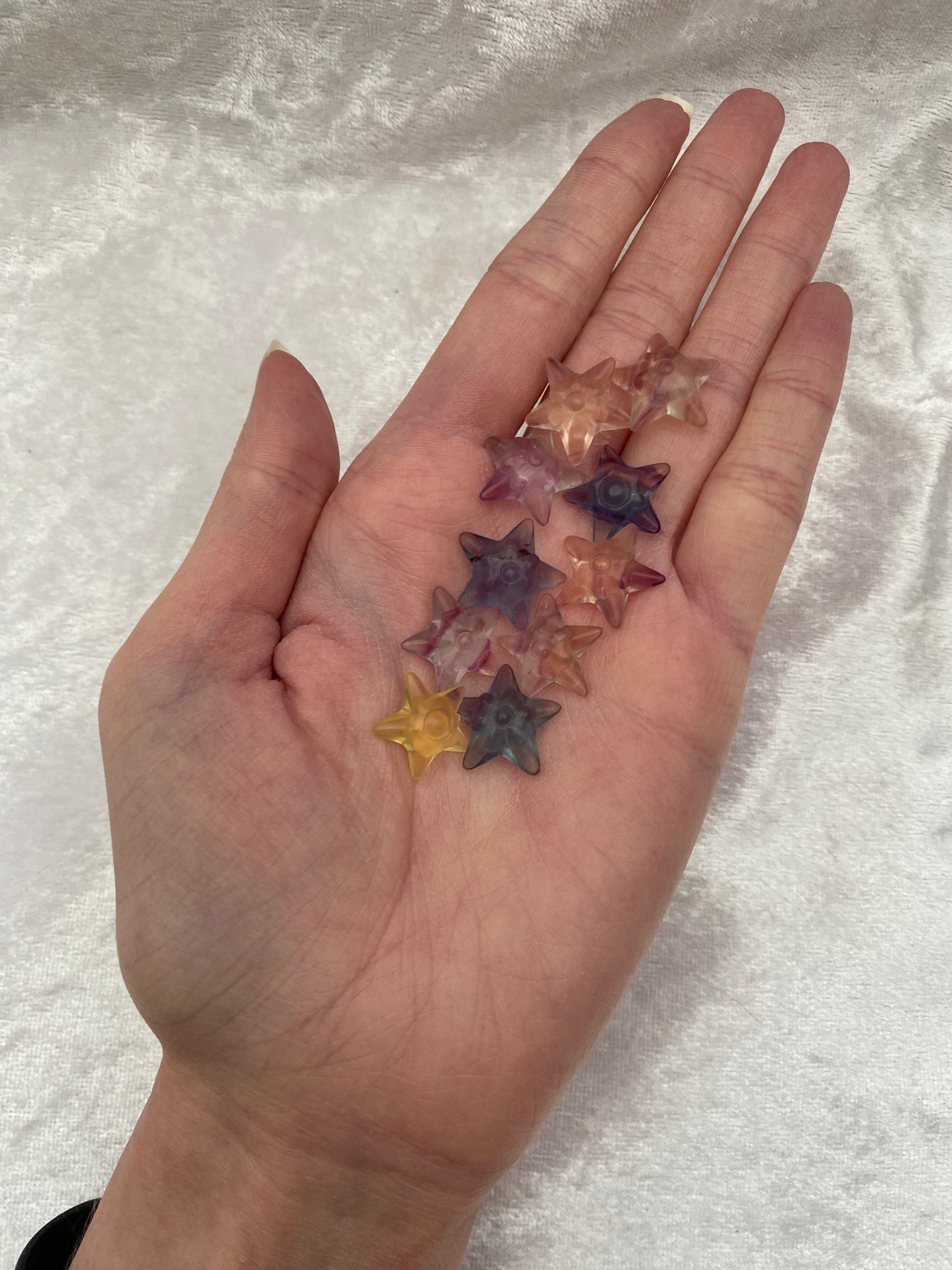 Mini Rainbow Fluorite Pokémon Starmie carvings