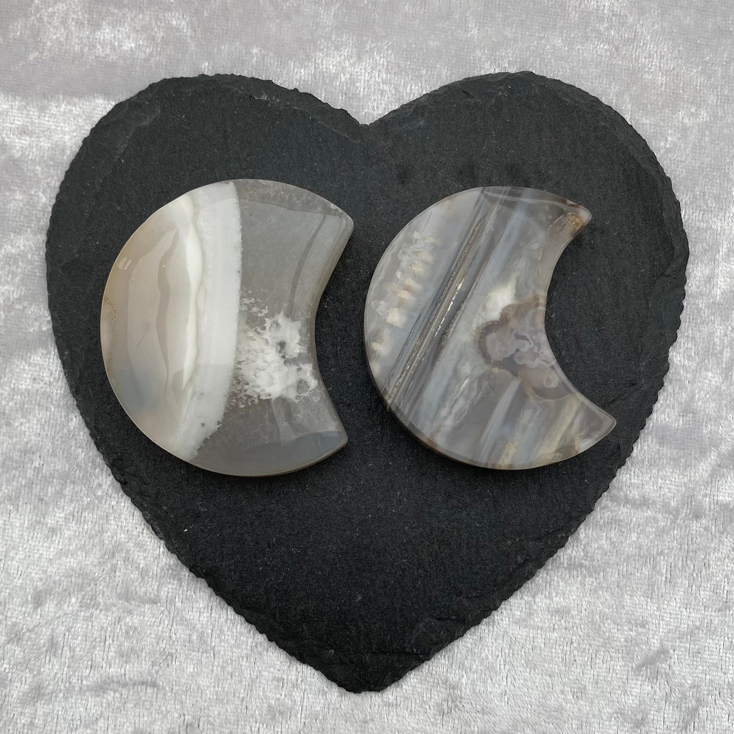 Grey Agate Moons