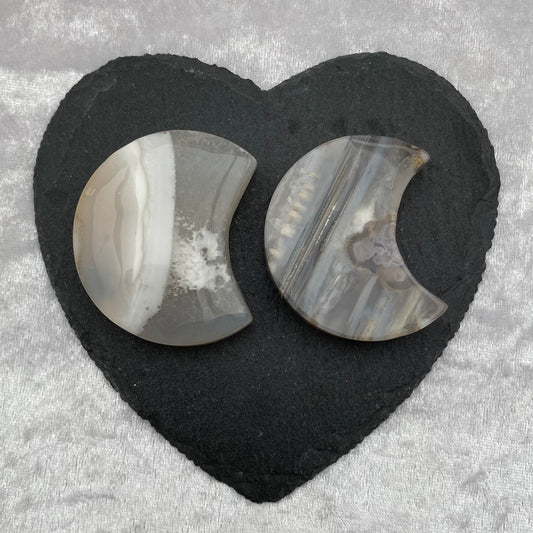 Grey Agate Moons