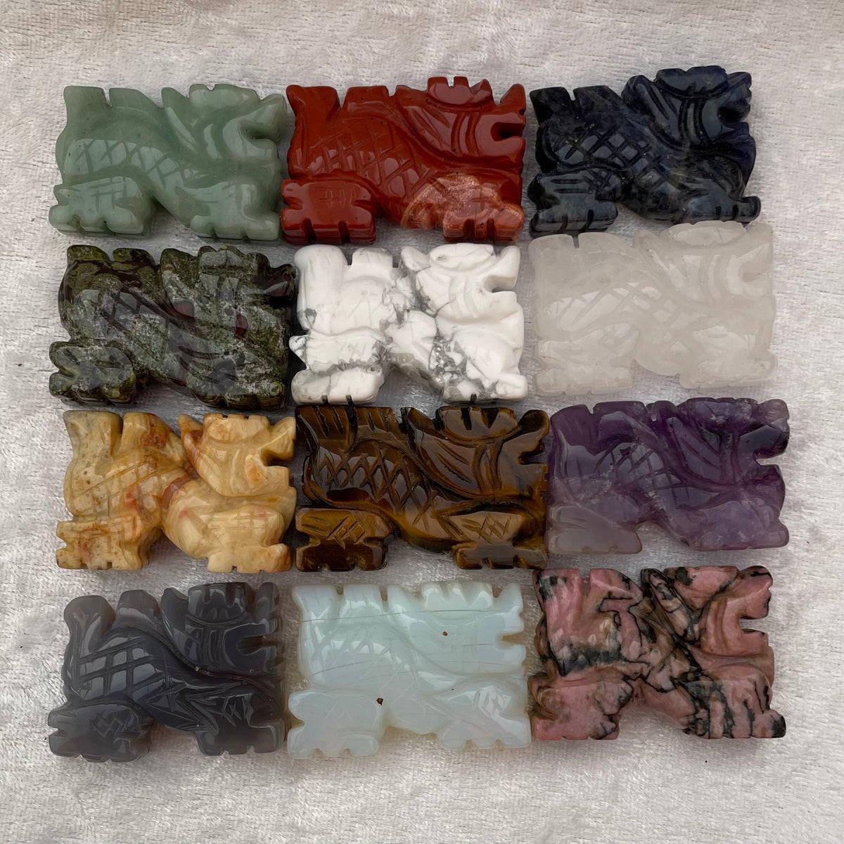 Chinese Dragon Crystal Carvings