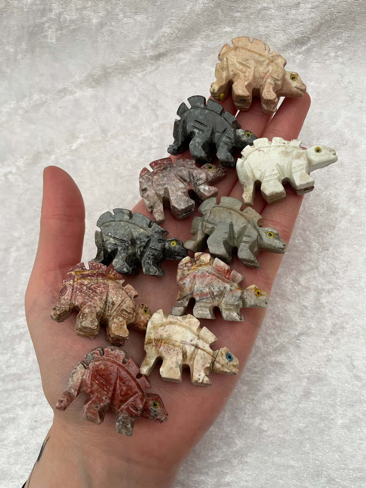 Soapstone Stegosaurus Dinosaur Carvings
