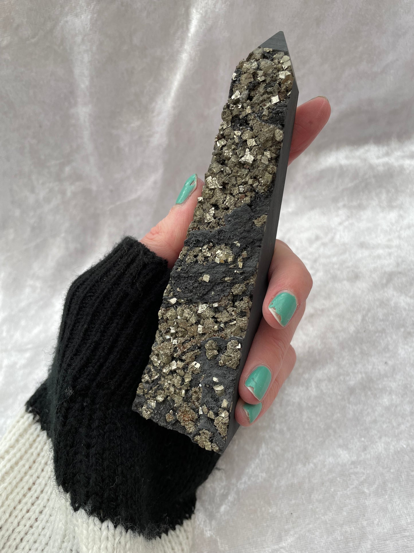 Pyrite Druzy Obelisk