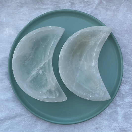 Selenite Moon Bowls