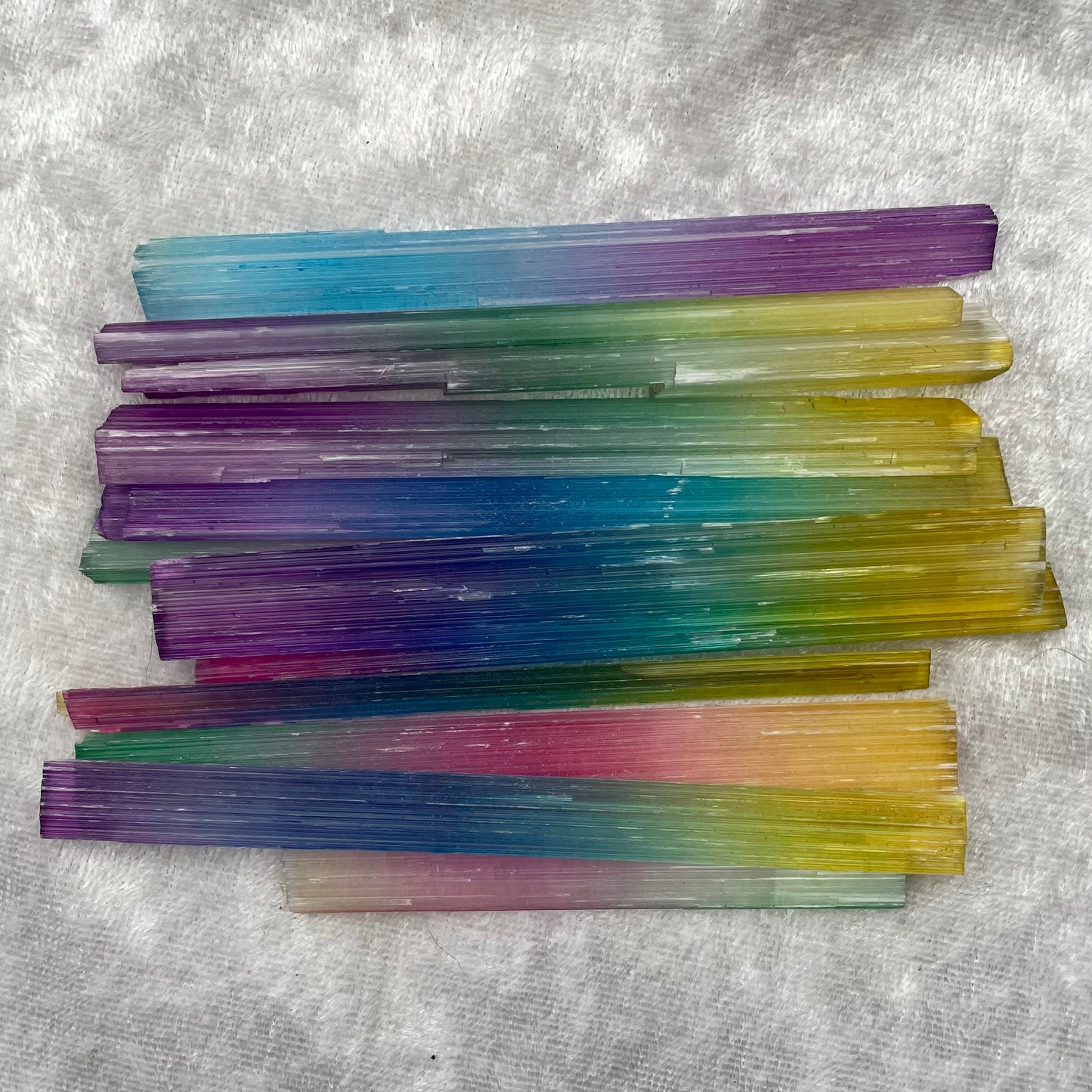 Rainbow Aura Selenite Pieces