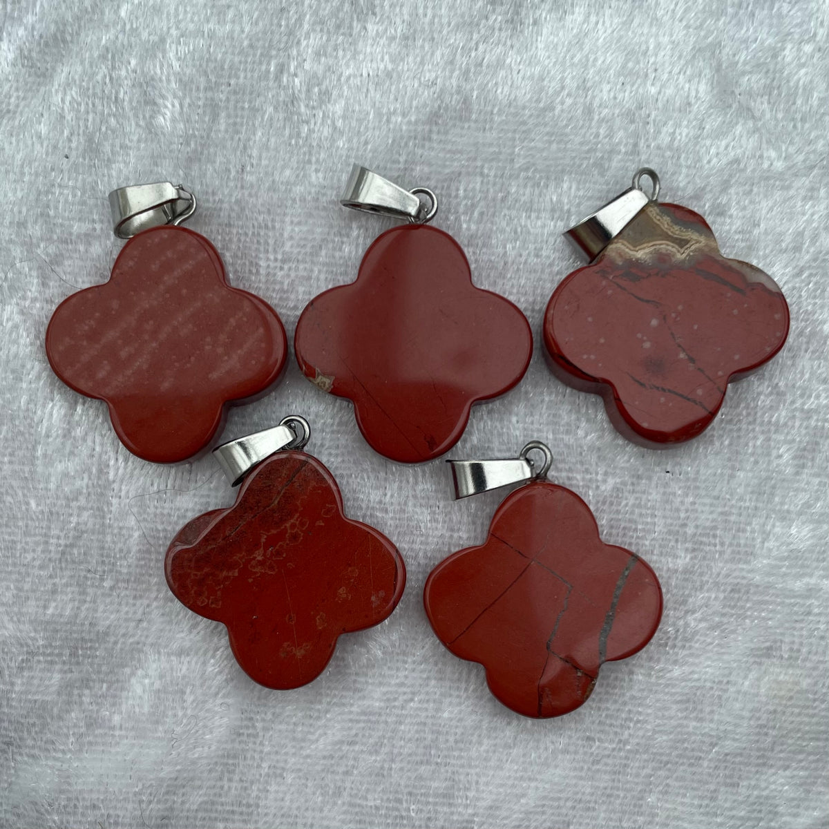 Red Jasper Flower Pendants