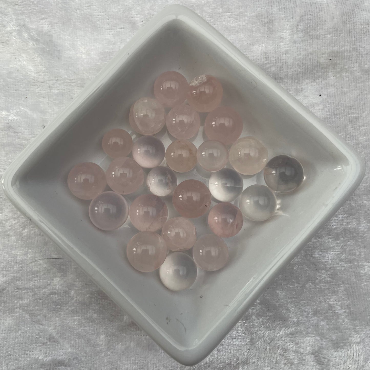 Tiny Rose Quartz Spheres