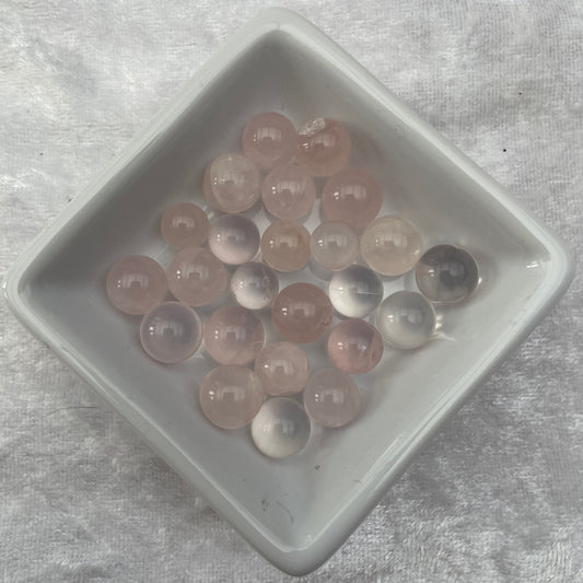 Tiny Rose Quartz Spheres