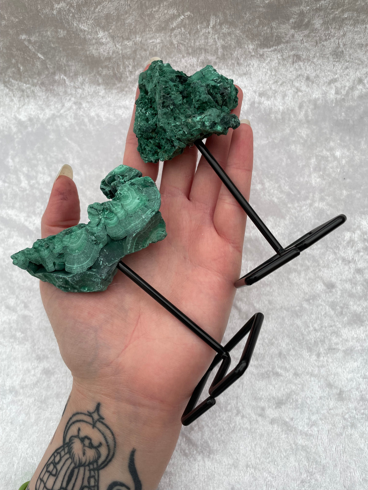 Rough Malachite on Stand