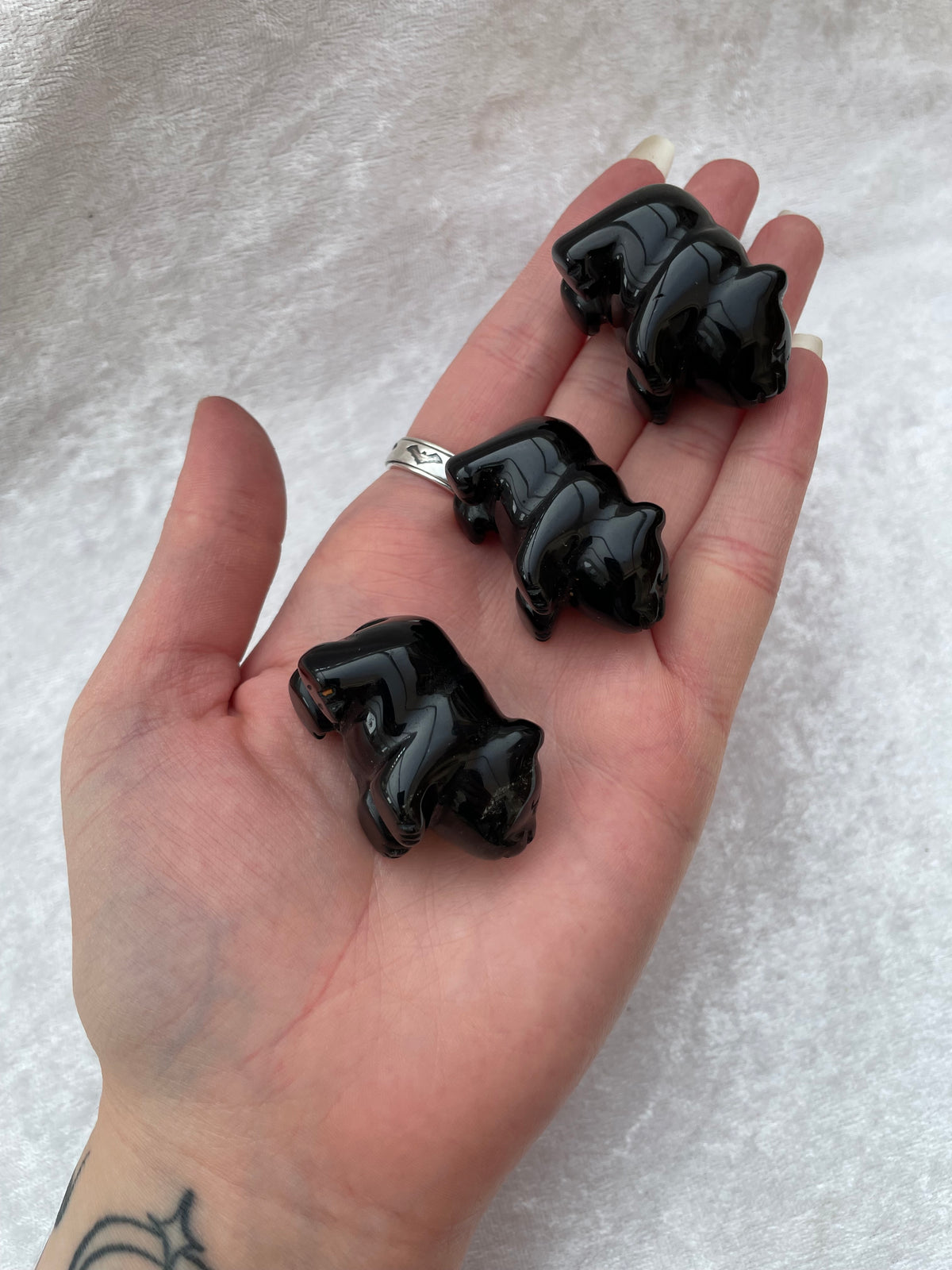 Black Obsidian Bear Carvings
