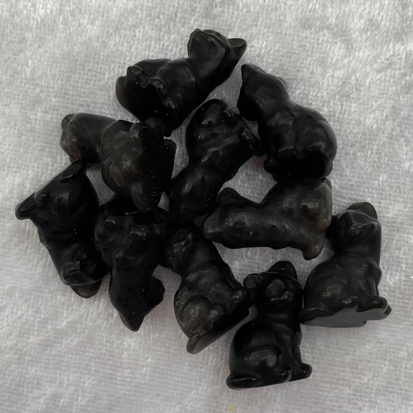 Mini Black Obsidian Cats