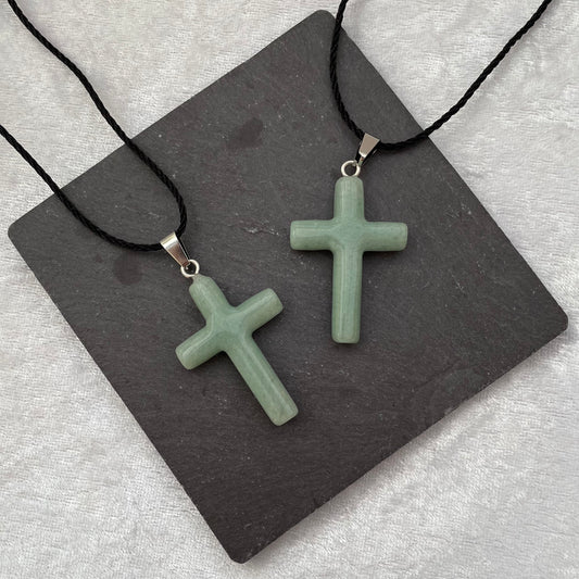 Green Aventurine Cross Necklaces