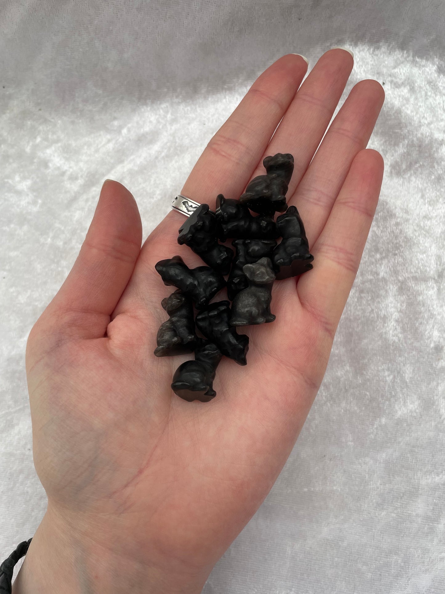 Mini Black Obsidian Cats