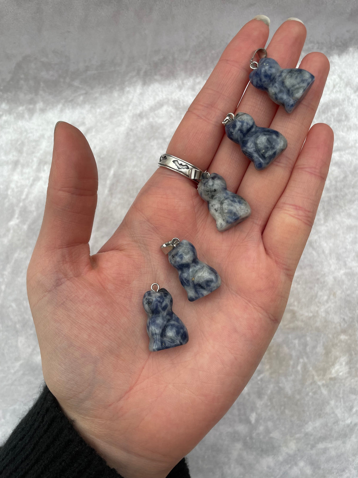 Sodalite Cat Pendants