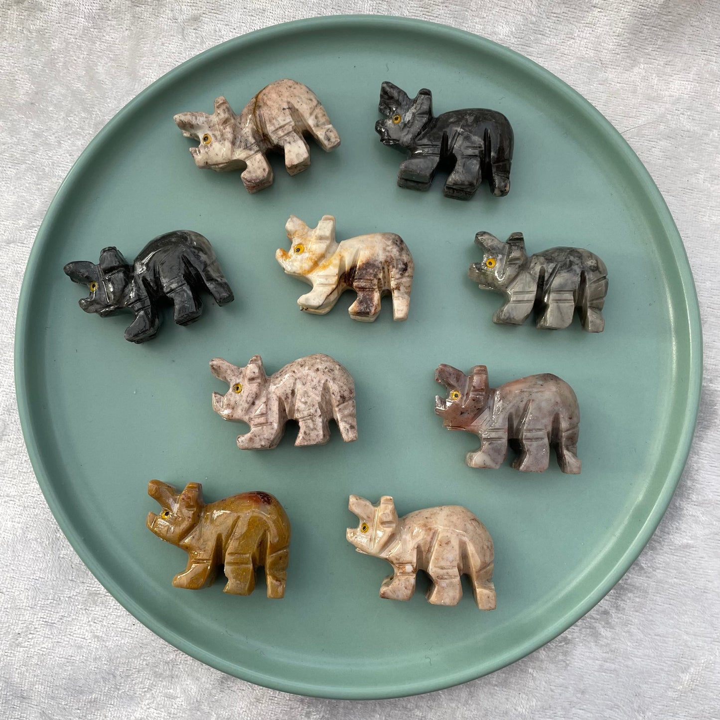 Soapstone Triceratops Dinosaurs