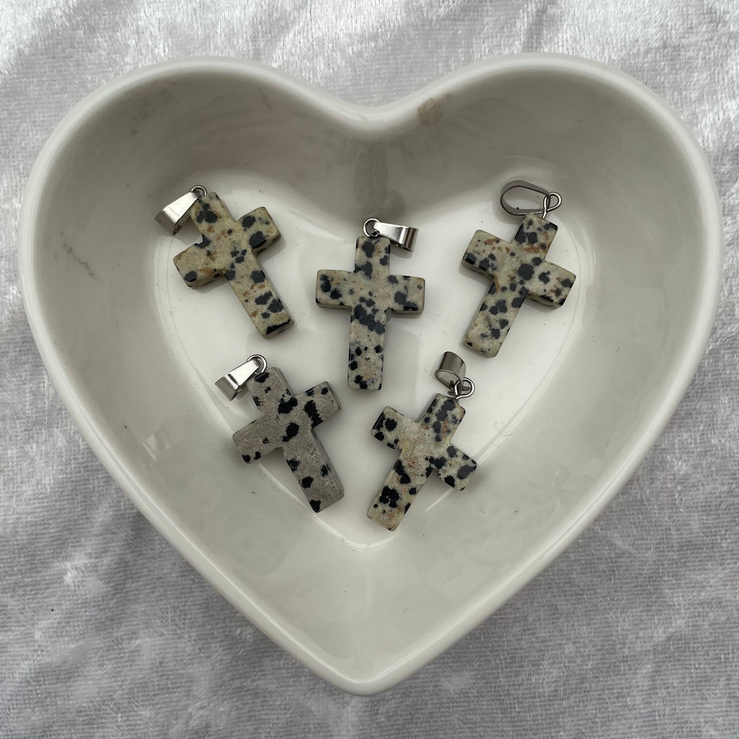 Dalmatian Jasper Cross Pendants