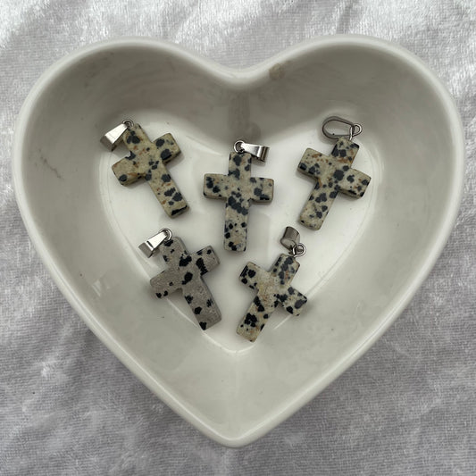 Dalmatian Jasper Cross Pendants
