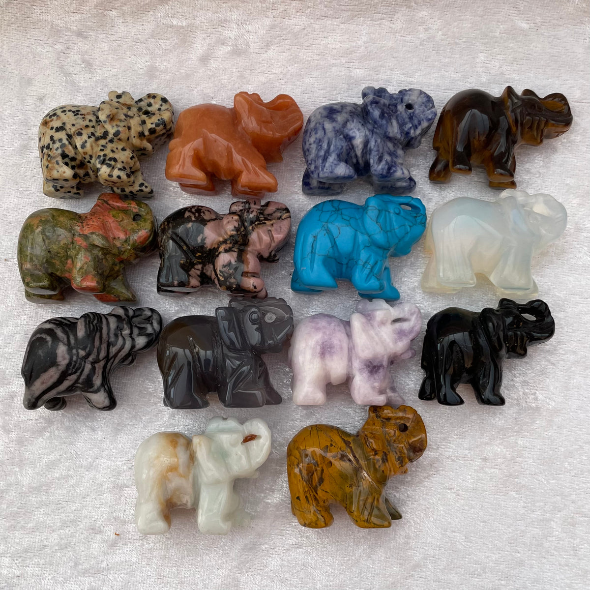 Crystal Elephant Carvings