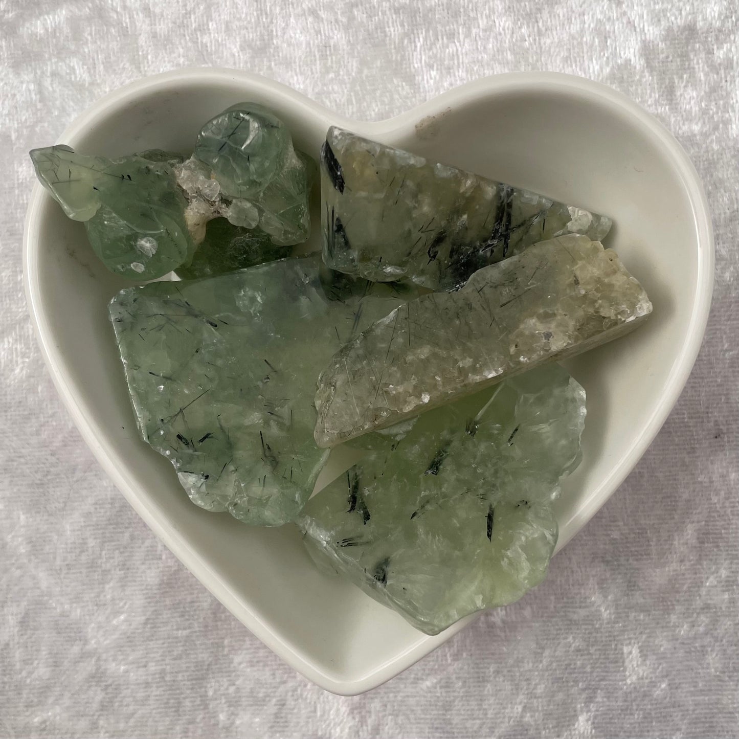 Half Tumbled Rough Prehnite and Epidote Pieces