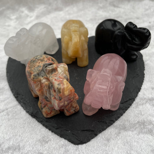 Crystal Elephant Carvings