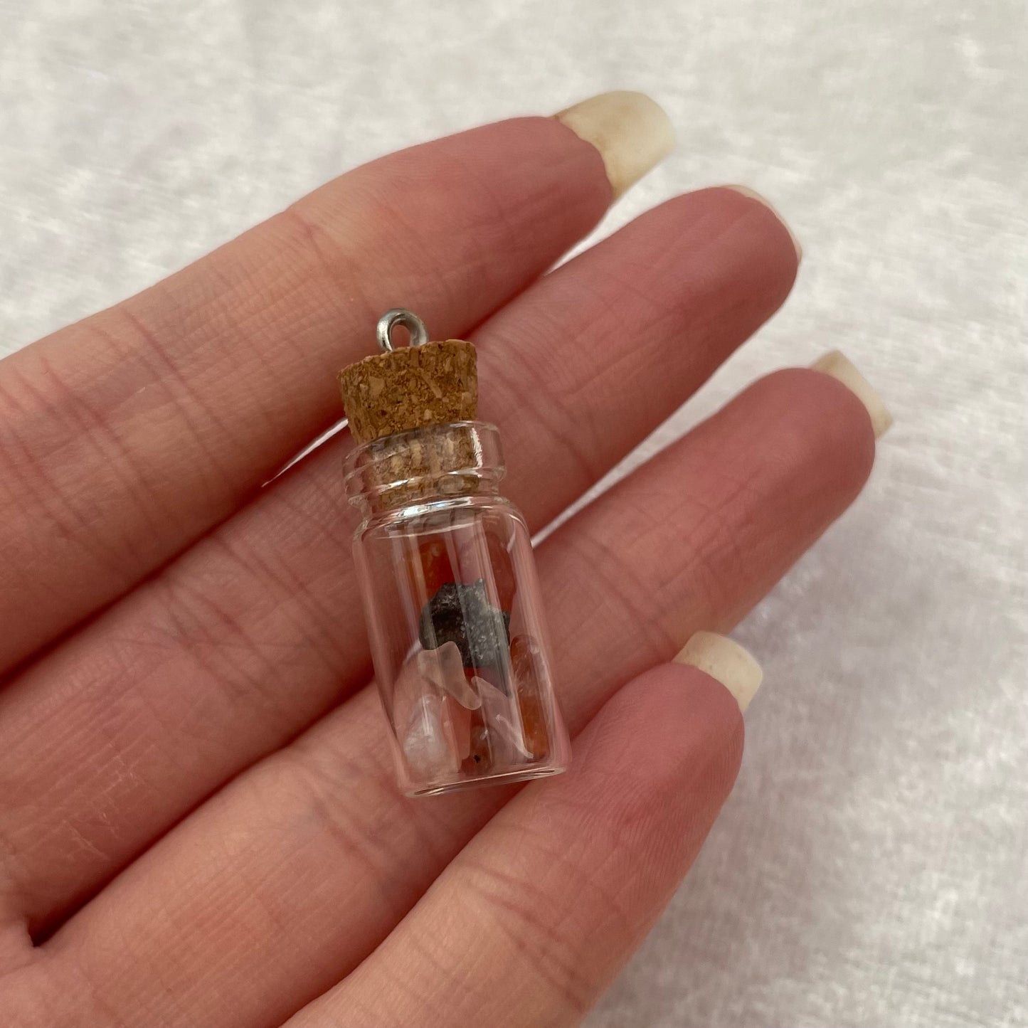 Carnelian Cork Chip Bottle Pendant