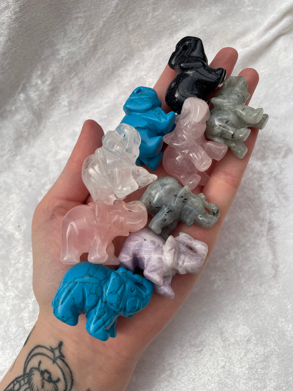 Crystal Elephant Carvings