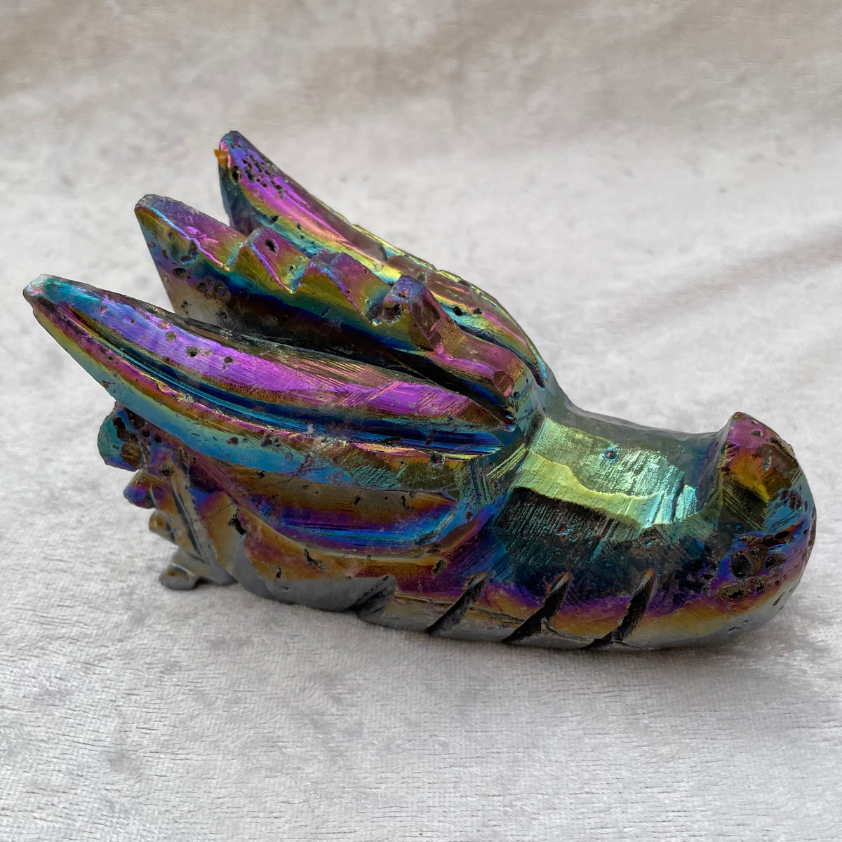 Titanium Aura Sphalerite Dragon Head