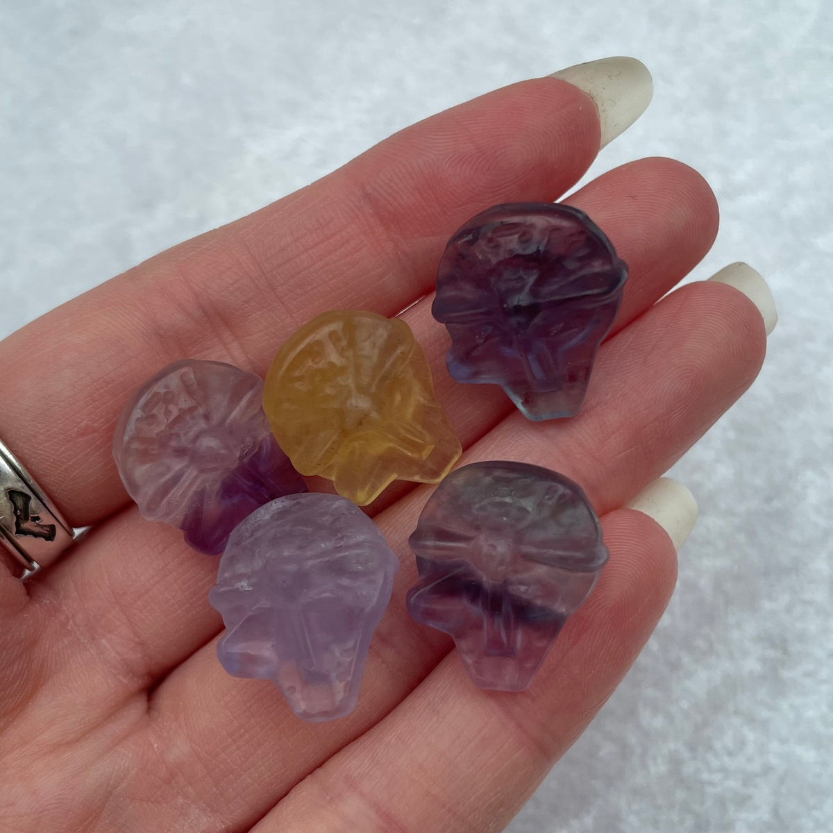 Mini Rainbow Fluorite Star Wars Millennium Falcon Carvings