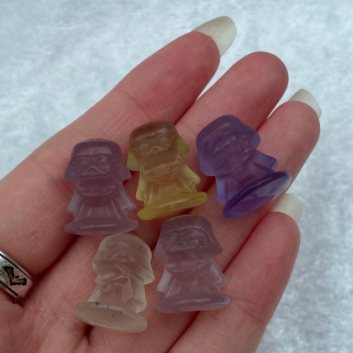 Mini Rainbow Fluorite Star Wars Darth Vader Carvings