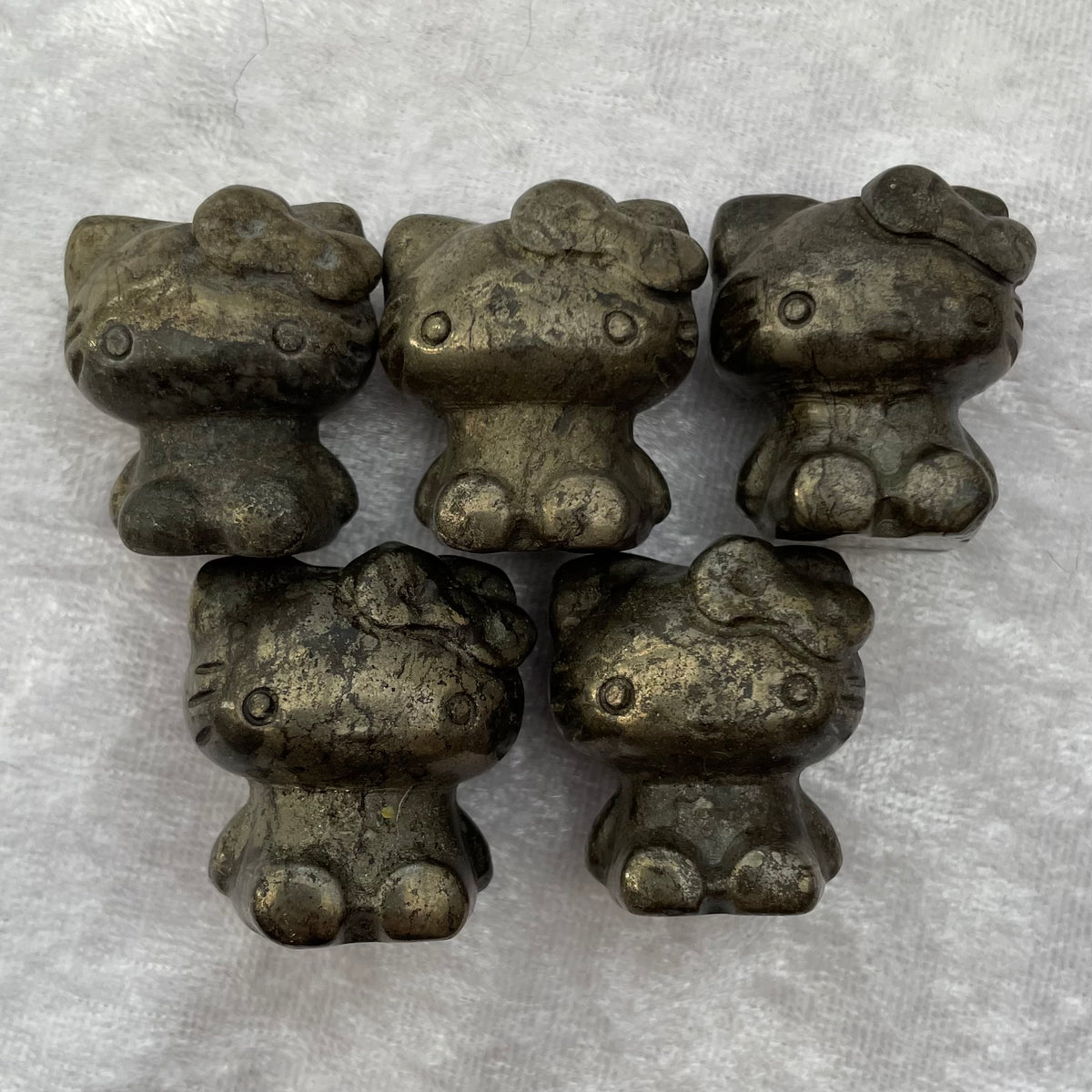 Pyrite Hello Kitty Carvings