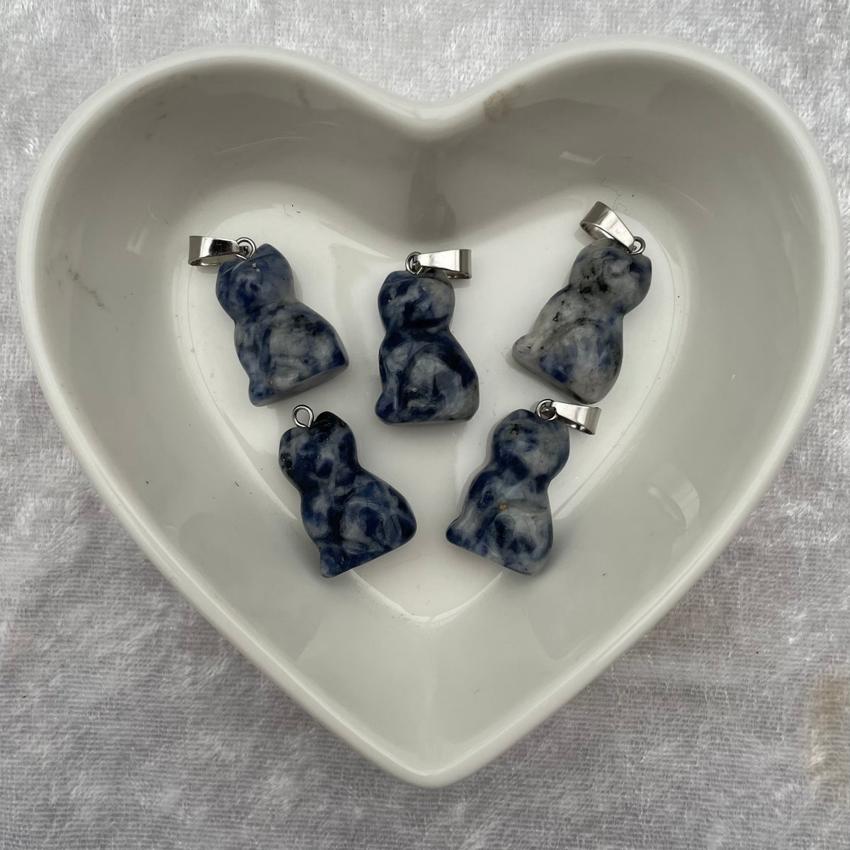 Sodalite Cat Pendants