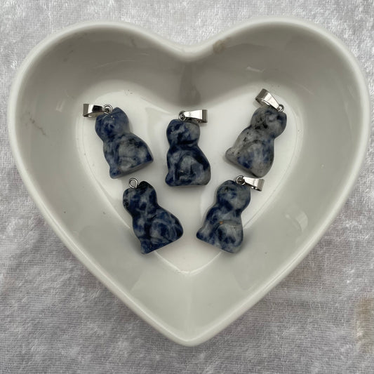 Sodalite Cat Pendants