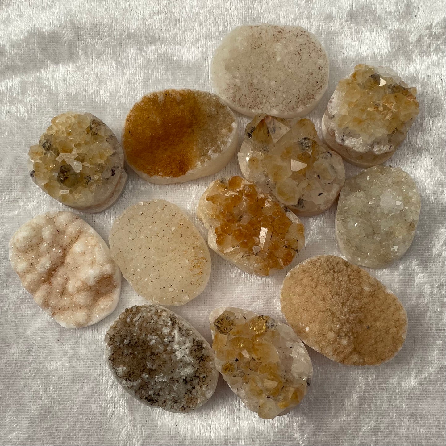 Heat Treated Pale Citrine Oval Clusters