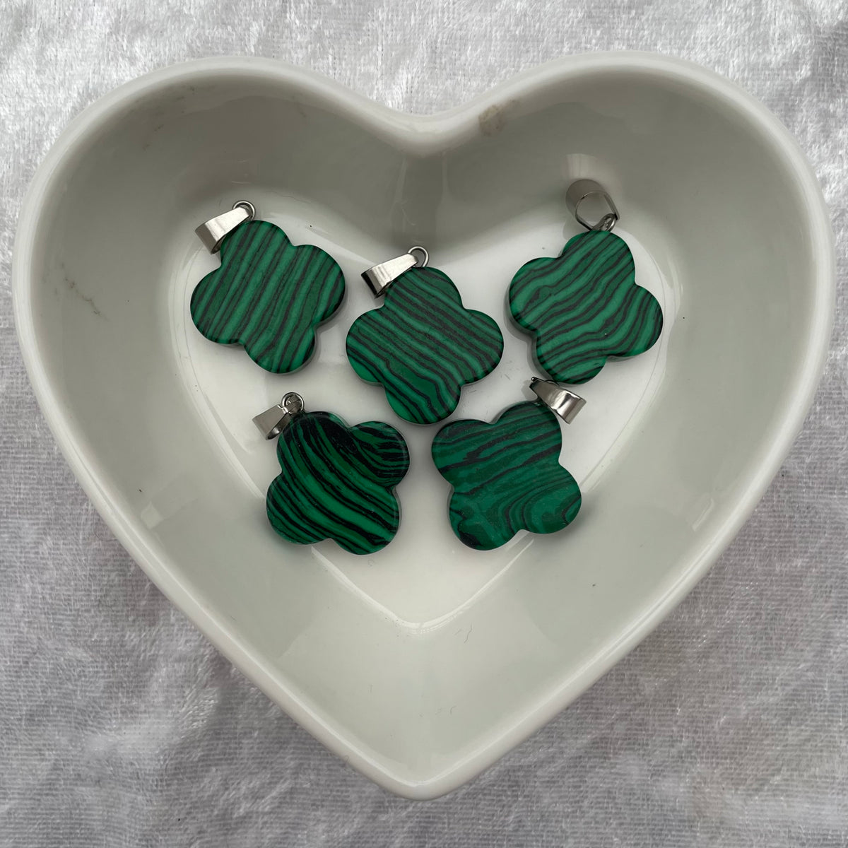 Artificial Malachite Flower Pendants