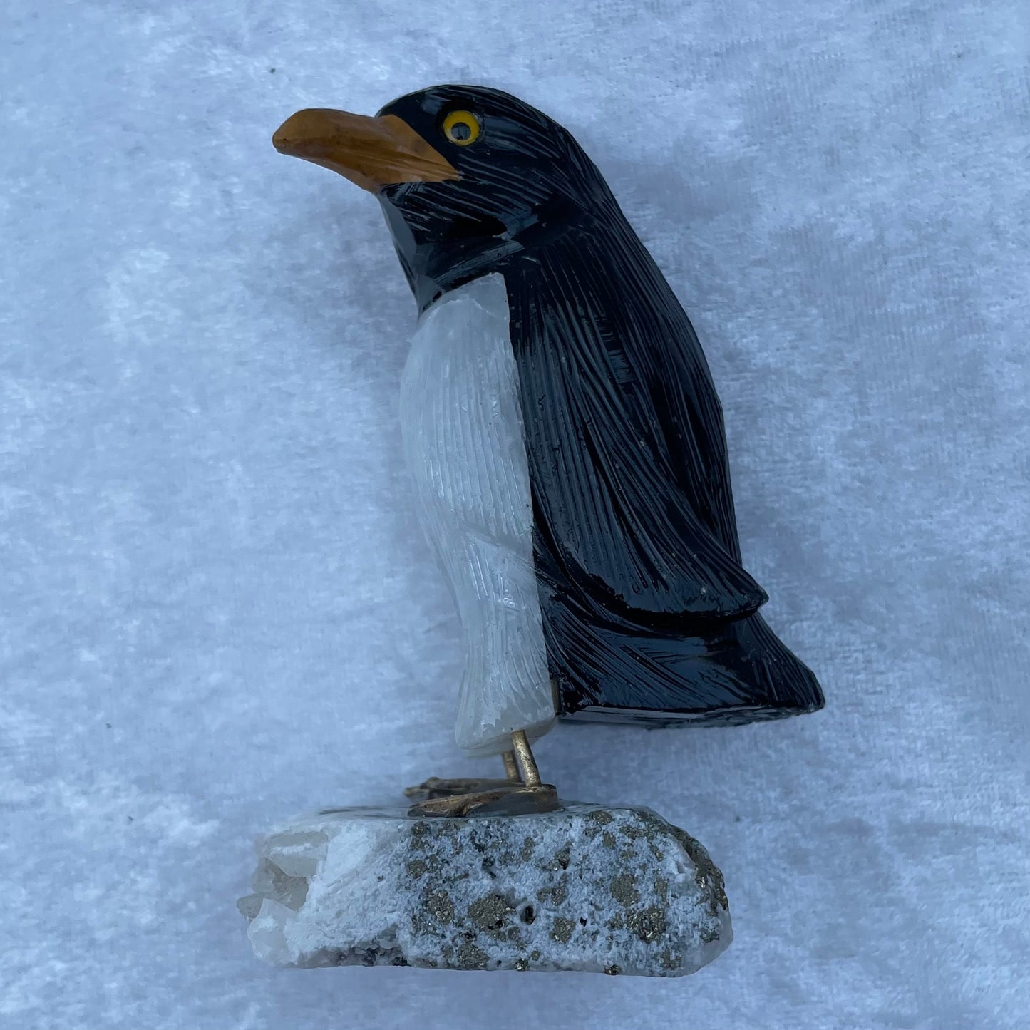 Crystal Penguin in Multiple Stones