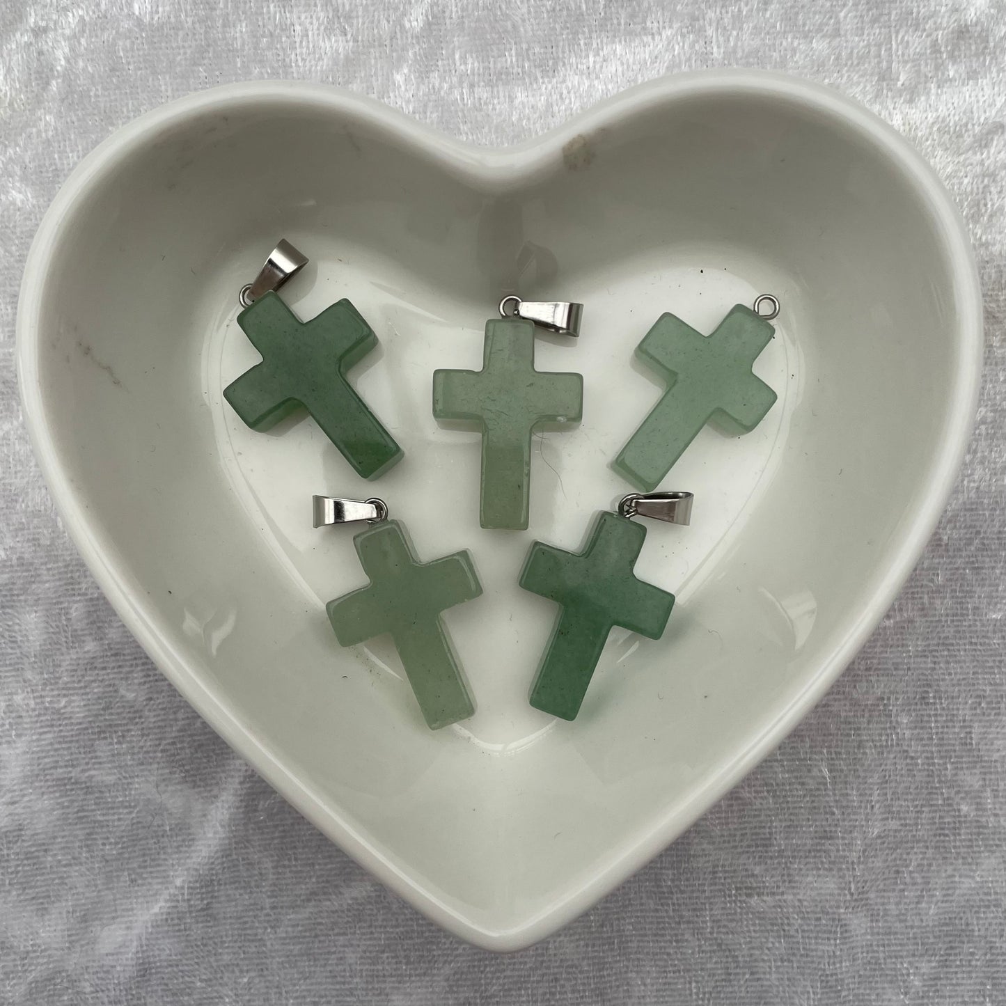 Green Aventurine Cross Pendants